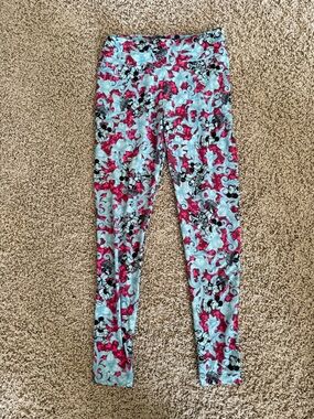 LuLaRoe Blue, Pink & Black Disney Print Leggings